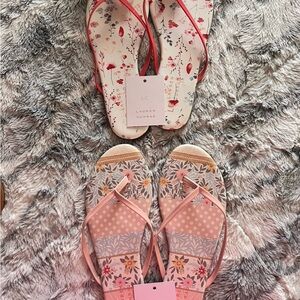 LC Lauren Conrad Pink Floral Flip Flop Sandals - Women